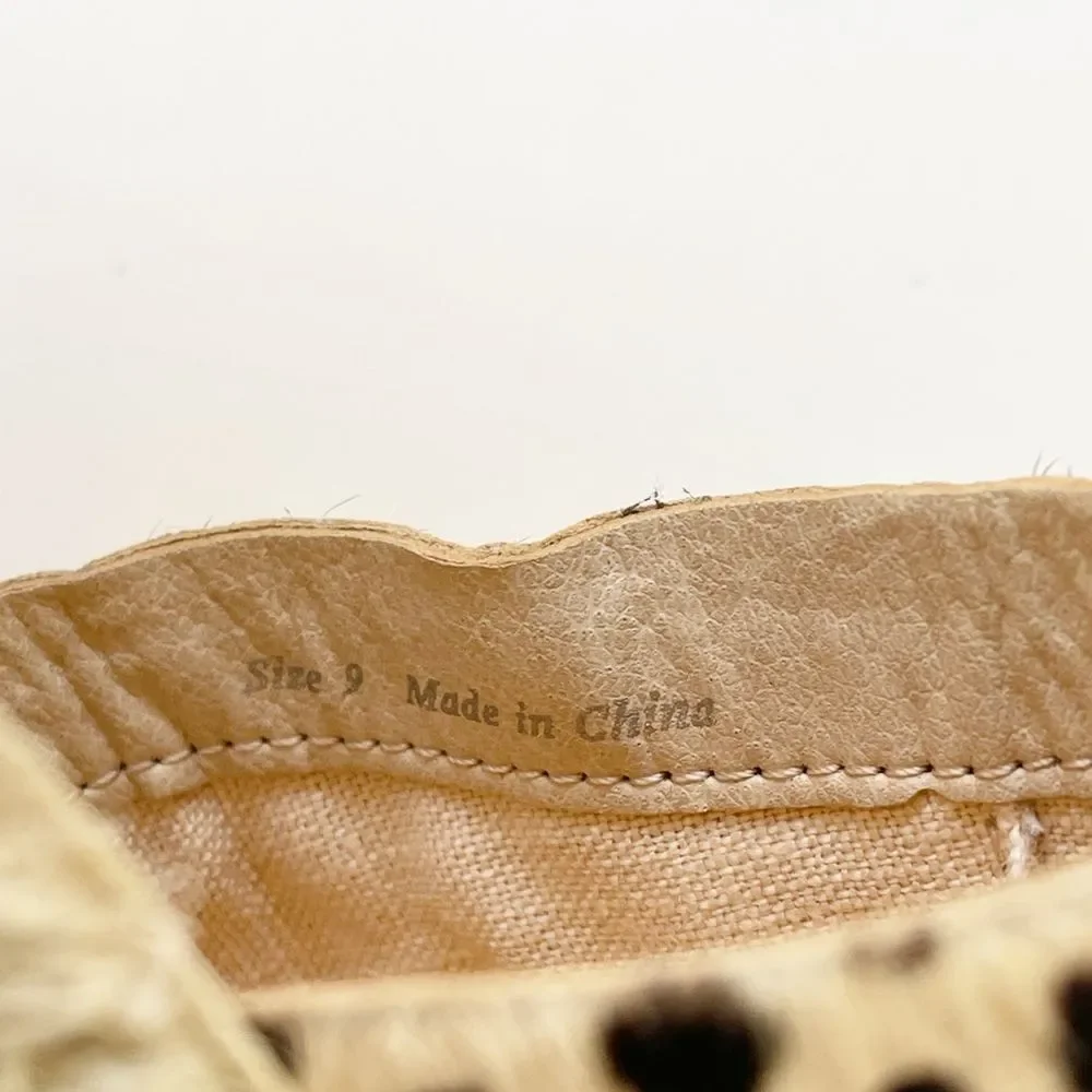 Dolce Vita Lesly Leopard Calf Hair Espadrille Wedges Size 9